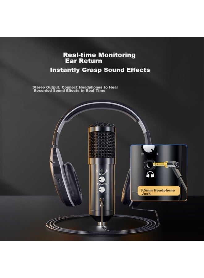 Witgoer Condenser Microphone For Gaming, Recording Karaoke, Laptop Usb Wired Sound Card, Professional Speaker, And Voice-over Equipment - Image 1