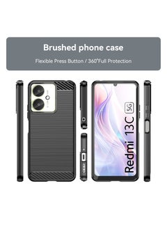 Fankalo Phone Case for Xiaomi Redmi 13C 5G/ Xiaomi Redmi 13C 4G/ Xiaomi Poco C65 Soft TPU Brushed Texture Anti-Slip  - Image 2