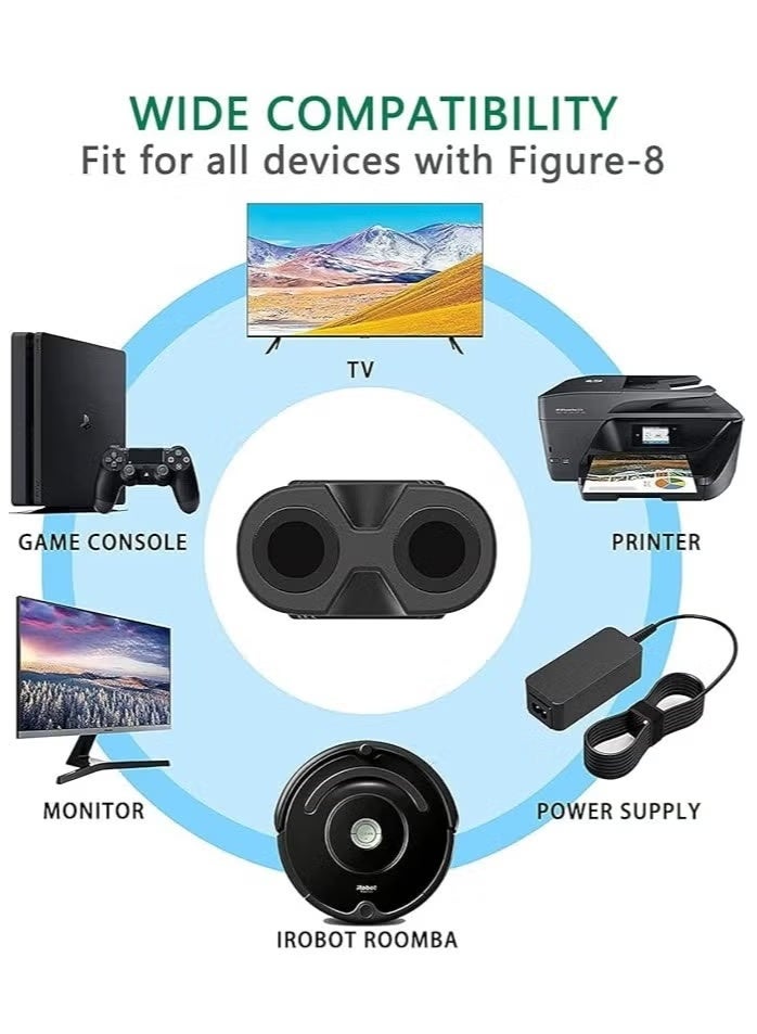 YoYoTech 2 Prong AC Power Cord Cable for Samsung LG TCL Sony TV Compatible HP Printer PS3 PS4 PS5 UK AC Wall Plug - Image 2