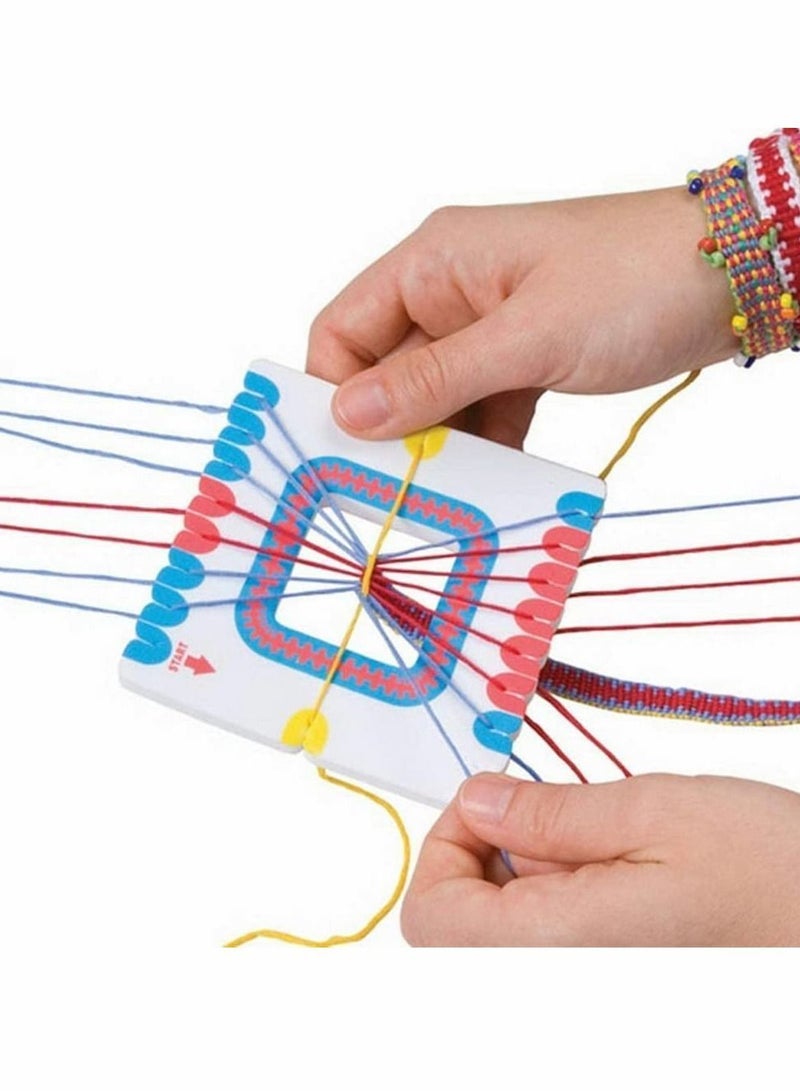 Y&D Bracelet Making Kit for Girl, Friendship DIY Craft with 10 Color Cotton Thread, 1 Small Box of Beads, Round Woven Board, Square Board Girls, Children's Art and Crafts - Image 3