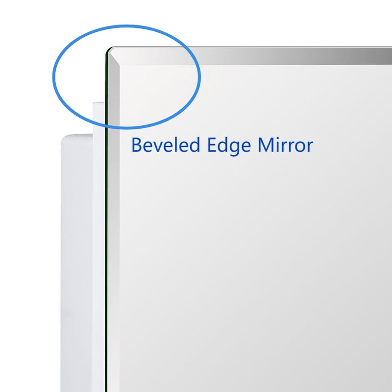 IDYLLOR Plastic Medicine Mirror Cabinet for Bathroom 16 x 26 inch, Surface and Recessed Mount - Image 5
