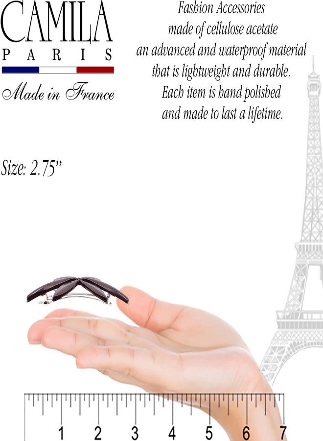 Camila Paris CP2426 French Hair Barrette Clip for Girls Flower, Tortoise Automatic Clasp Strong Hold Grip Hair Clips for Women, No Slip and Durable Styling Girls Hair Accessories, Made in France - Image 3