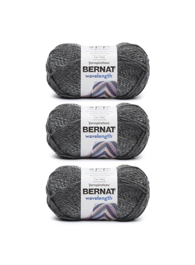 Bernat Wavelength Snowflake Obsidian Yarn - 3 Pack of 5oz/140g - Acrylic - #5 Bulky - 223 Yards - Knitting, Crocheting & Crafts - Image 1