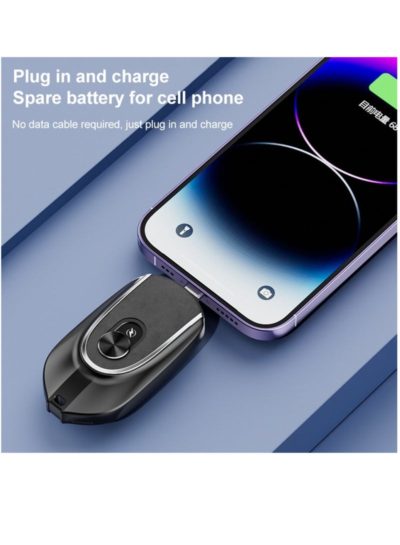 ELTRAZONE Keychain Portable Charger for Android,  Mini Power Emergency Pod Small Power Bank Battery Pack, Portable Fast Charging Cell Phone Charger (Black)  - Image 2
