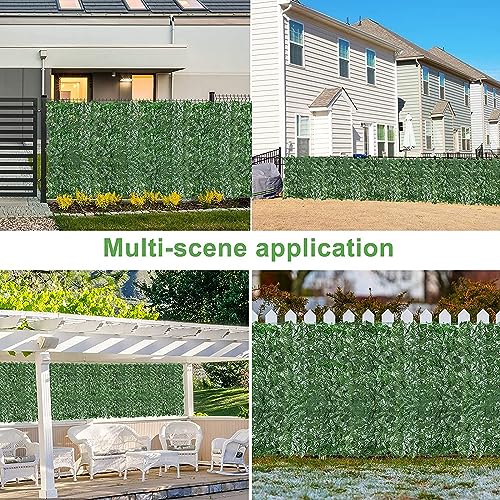 SELLPLUS Wall Decor Artificial Faux Ivy Leaf Mat Artificial Leaves Fence for Vertical Garden Home Wall Balcony Backdrop Decoration Green 1m x 3m - Image 4