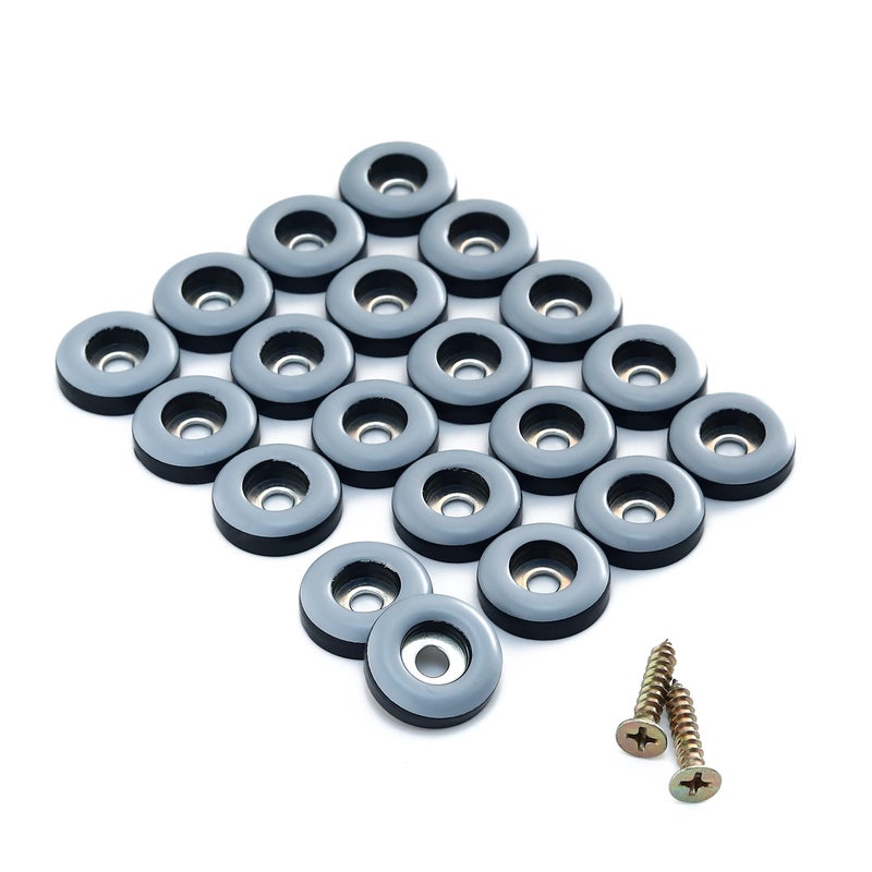 Furnigear 3/4" Screw on Furniture Glides Sliders for Wooden Furniture-Furnigear Heavy Duty PTFE (Teflon) Chair Leg Slides Move Your Furniture Easy & Safely - Best Floor Protector (20 Pack) - Image 1
