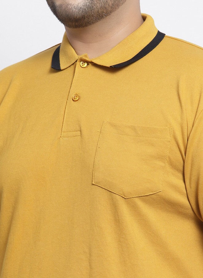 PlusS تي شيرت بولو أصفر خردلي للرجال - Image 2