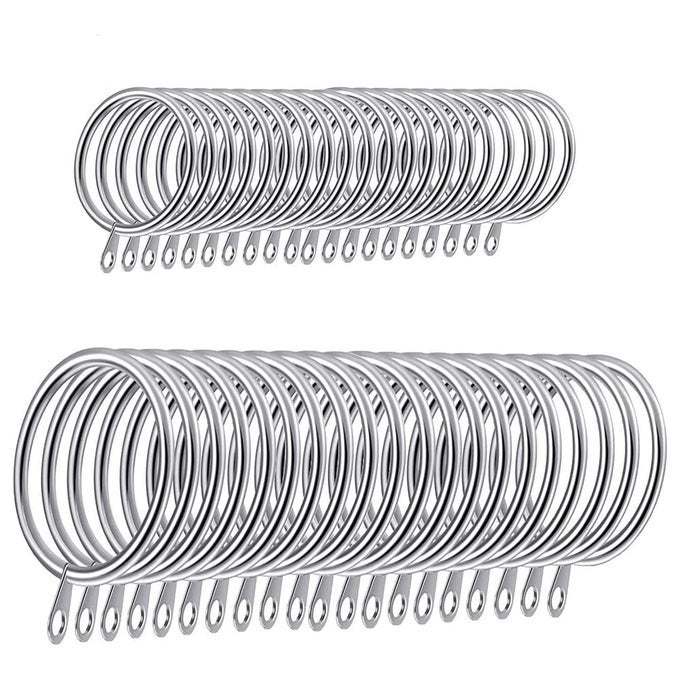 Metal Curtain Hanging Rings For Pole Rod Voile Net 45MM Internal Diameter X 40 Pack Silver