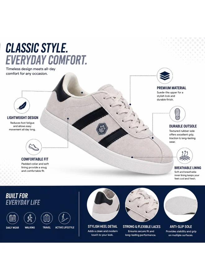 Lumberjack  Lumberjack Frosty Women Sneakers Beige Suede/PU – Lightweight Breathable Casual Shoes, Comfortable Everyday for Women | Best Price UAE