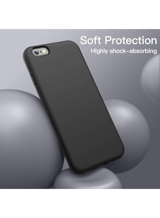Compatible with iPhone 6/6S Plus Case 5.5 Inch Slim Liquid Silicone 4 Layers Soft Gel Rubber Shockproof Protective Phone Case with Anti Scratch Microfiber Lining (Black) - Image 4