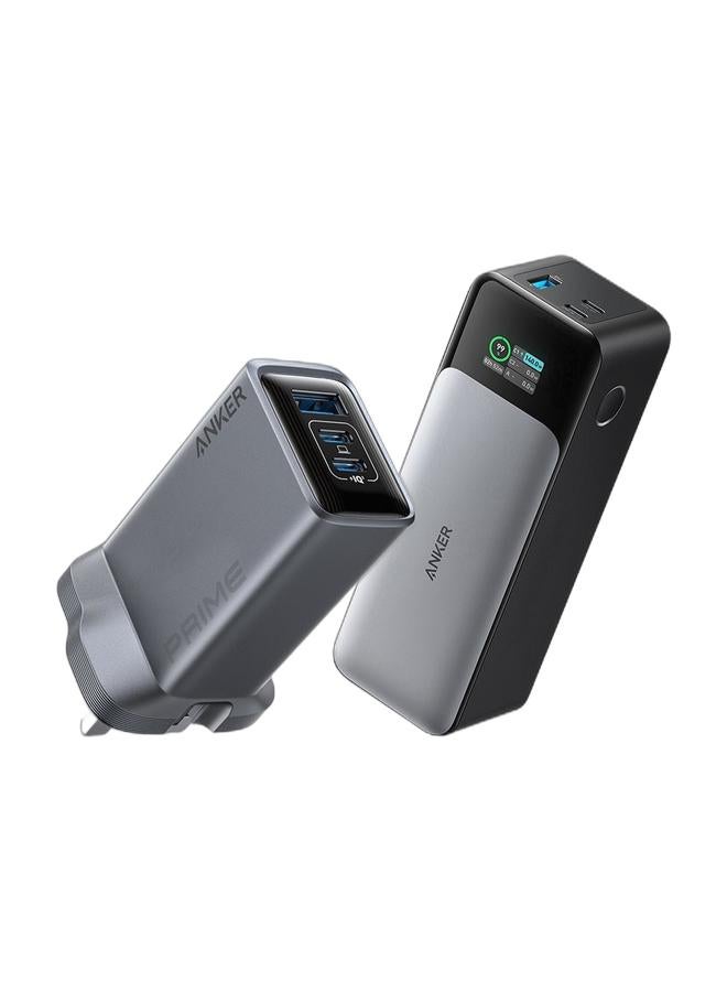 Anker Prime 100W USB C Charger, 3-Port Foldable and Compact GaN Charger, For MacBook Pro/Air, iPad Pro, iPhone 17/16 Series, Galaxy S24/S23, Huawei, Pixelbook, Apple Watch, Xiaomi, Vivo and More & 737 Power Bank (PowerCore 24K), 24,000mAh 3-Port Portable Charger with 140W Output, Smart Digital Display, Compatible with MacBook Pro/ Air, iPhone 17/16 Series, Samsung, Huaiwei, DellBundle - Image 1