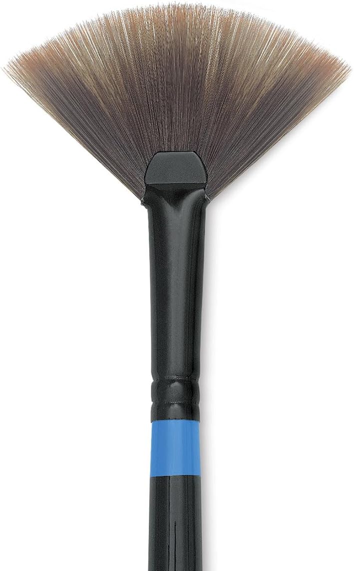 Manglon Synthetic Brush - Fan, Size 8, Long Handle