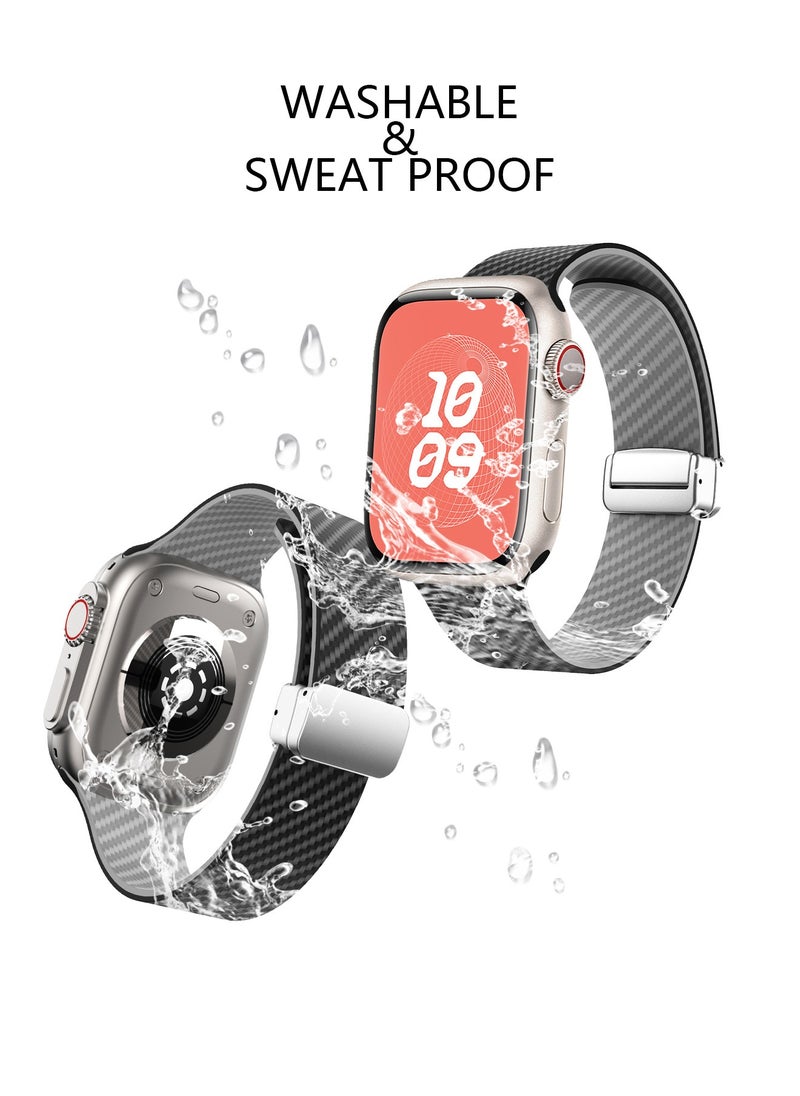 X-level - Bands Compatible with Apple Watch 38mm 40mm 41mm Series 9/8/7/SE/6/5/4/3/2/1 IWatch Ultra/Ultra 2/ Silicone Strap With Magnetic folding Buckle, Quick Release Silicone Straps for Women Men - Image 1