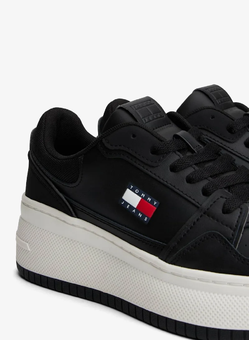 TOMMY JEANS Black Retro Platform Basketball Trainers With Leather for Women | Best Price UAE