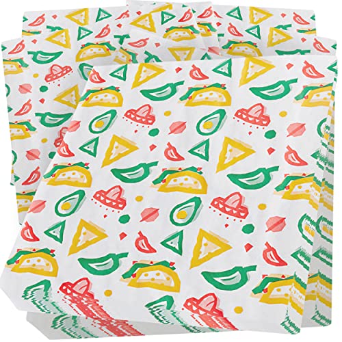 Avant Grub Fun Fiesta Style 12in Deli Paper 50 Ct Greaseproof MicrowaveSafe Mexican Themed Tissue Great for Burrito Wrappers or Nacho Basket Liners Southwest Party Supplies for Cinco de Mayo Celebration 