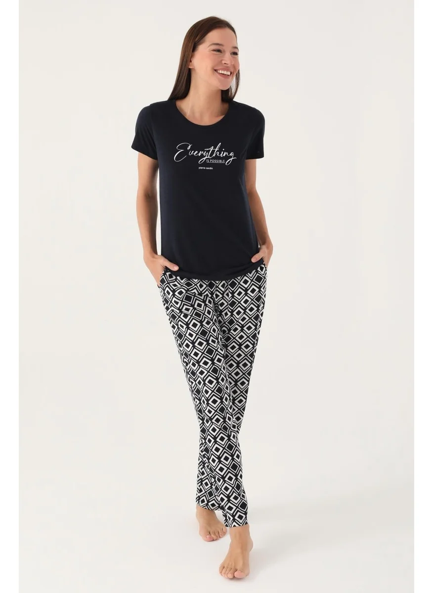 بيير كاردان Geometric Patterned Summer Women's Pajama Set