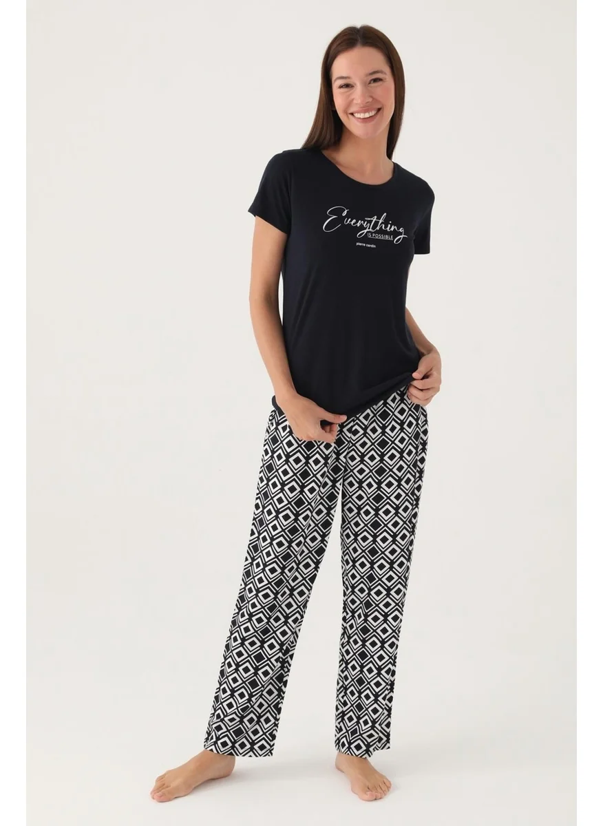 بيير كاردان Geometric Patterned Summer Women's Pajama Set