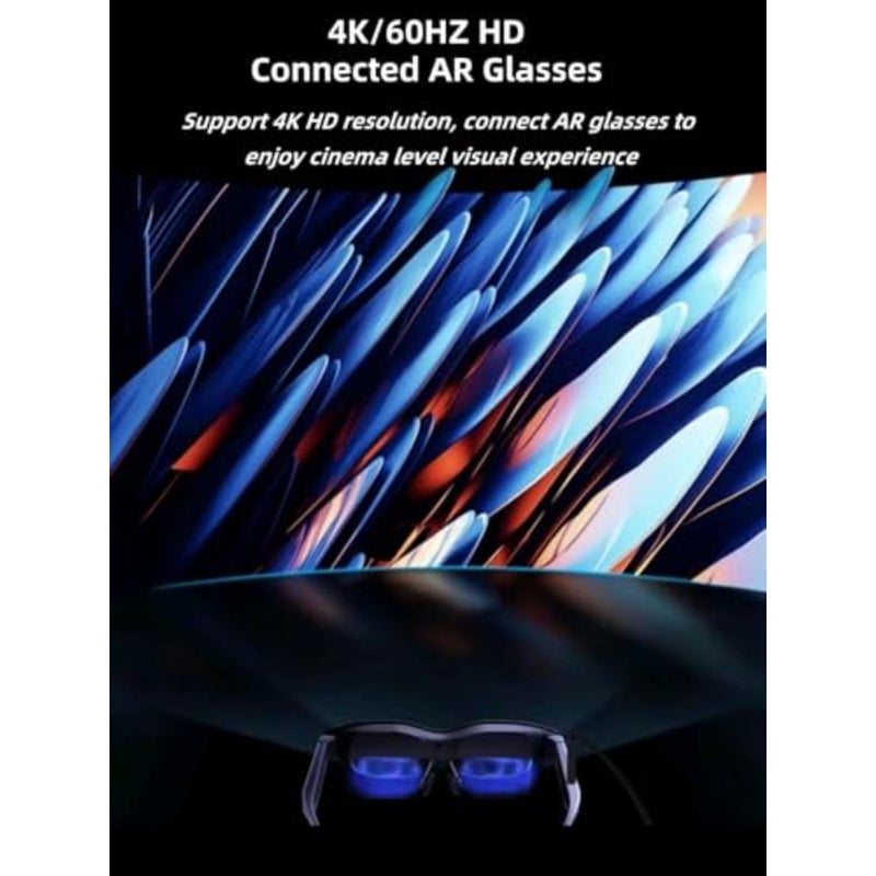 AR glasses adapter, aluminum alloy, black, 4K HDMI to USB-C plug-and-play portable converter with 60Hz Ultra HD support for PS4/PS5/Xbox/Switch/laptop/PC - Image 4