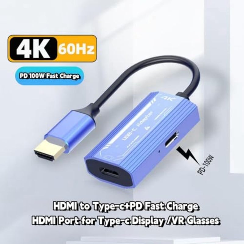 AR glasses adapter, aluminum alloy, black, 4K HDMI to USB-C plug-and-play portable converter with 60Hz Ultra HD support for PS4/PS5/Xbox/Switch/laptop/PC - Image 2