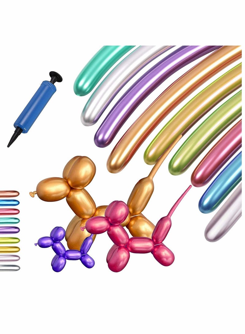 كاست ويف لامعة الكروم اللاتكس تويست بالون بالون الحيوان 100 قطعة طويلة تويست عدة بالون المعادن 260 اللثي بالون كروم مزيج الألوان عيد ميلاد بالون الزفاف - Image 1