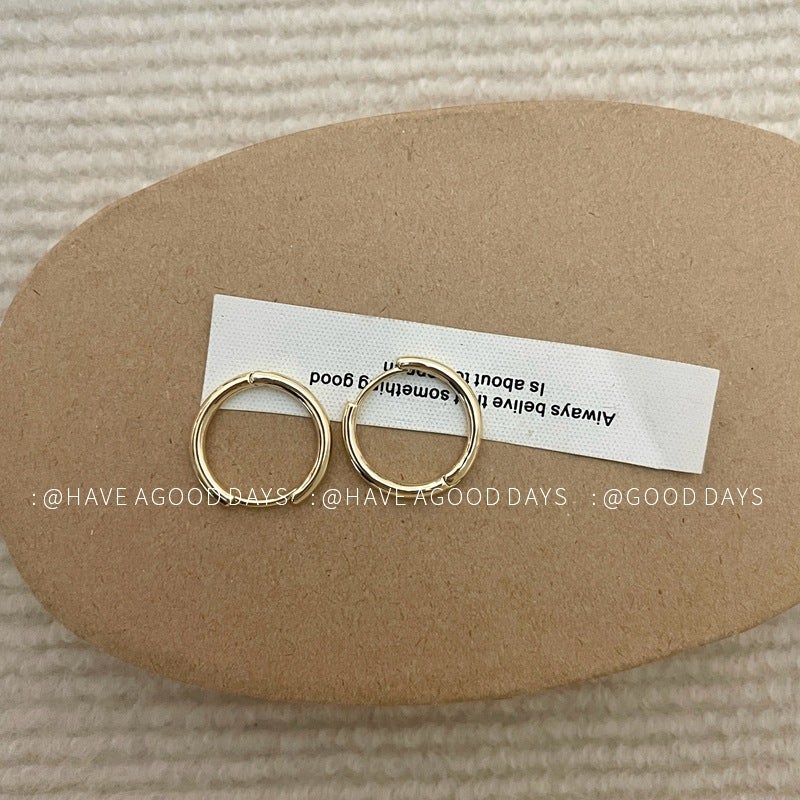 Minimalist 925 Silver Hoop Earrings Korean Style Type a 16mm diameter silver needle 