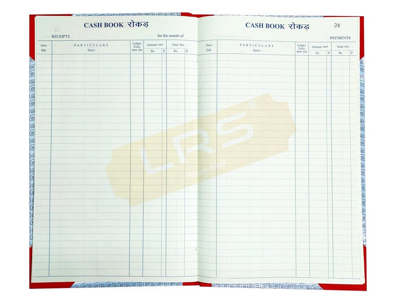 دفتر تسجيل النقدية - 32 × 20 سم - غلاف صلب - ورق دفتر 70 جرام (60 صفحة - عبوة من 1)