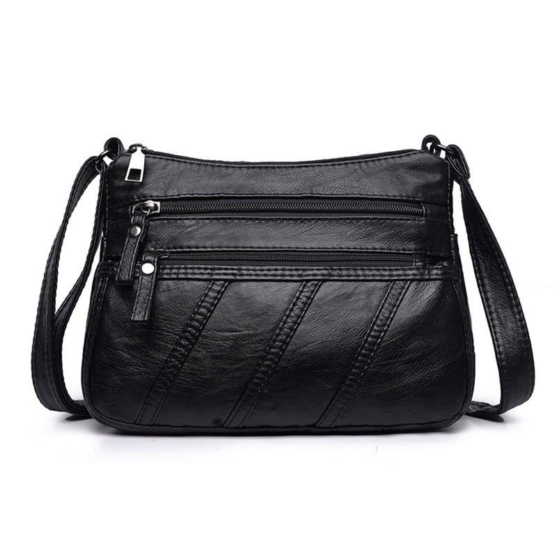 WITERY Crossbody Bag for Women - Soft PU Leather Medium Crossboby Bags Shoulder Handbags with Multi Zipper Pockets, Ladies Purse Lightweight Pocketbooks Hobo Tote for Shopping or Travel - Image 1
