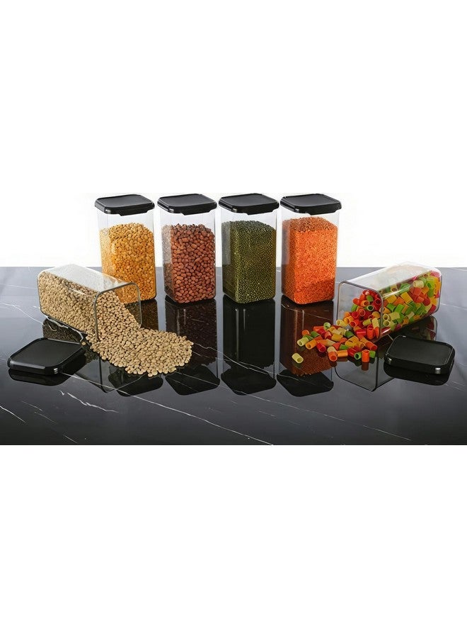 KWER Air Tight Containers For Kitchen Storage Set, BPA Container For Kitchen Storage Set, Kitchen Organizer And Kitchen Accessories Items & Storage (1500 Ml Set Of 8) (Plastic) - Image 3