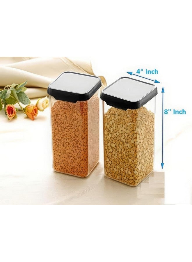 KWER Air Tight Containers For Kitchen Storage Set, BPA Container For Kitchen Storage Set, Kitchen Organizer And Kitchen Accessories Items & Storage (1500 Ml Set Of 8) (Plastic) - Image 4