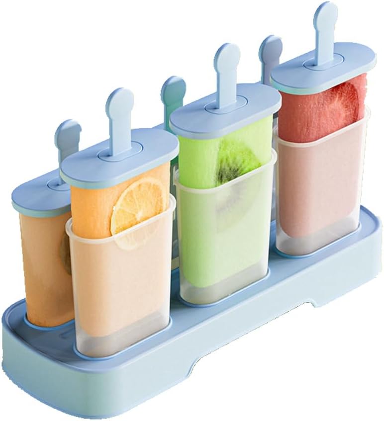 Honsen Popsicle Molds Set 6 Pieces Ice Popsicle Maker-BPA Free,Easy-Release Ice Pop Molds,Homemade Ice Cream Molds (Blue) - Image 1
