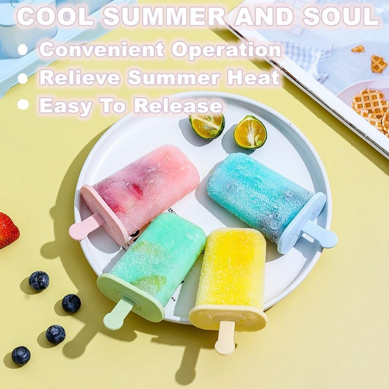 Honsen Popsicle Molds Set 6 Pieces Ice Popsicle Maker-BPA Free,Easy-Release Ice Pop Molds,Homemade Ice Cream Molds (Blue) - Image 4