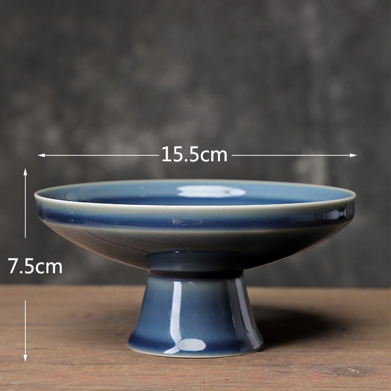 Ceramic Lotus Elevated Fruit Plate Creative Dessert Dish Sujian Fruit Plate (Ji Qing) 