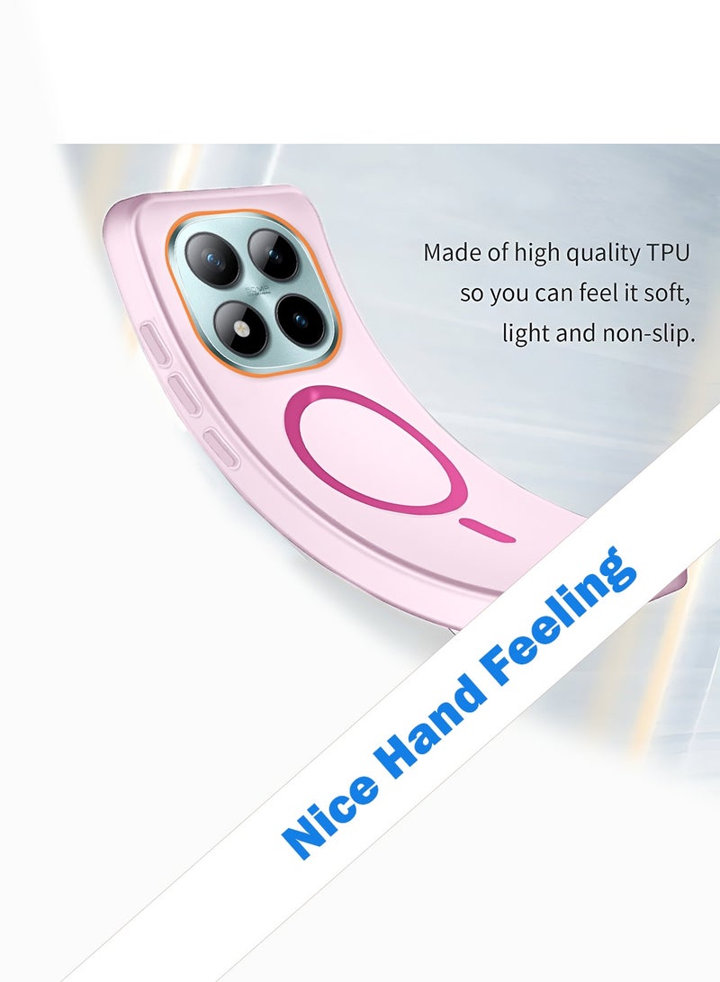Wtech Xiaomi Redmi Note 15 Pro+ 5G 2025 Hybrid Translucent Magsafe with Magnetic Charging Raised Camera Lips Elegant Look Case Cover (MCMPMN) - Baby Pink - Image 3