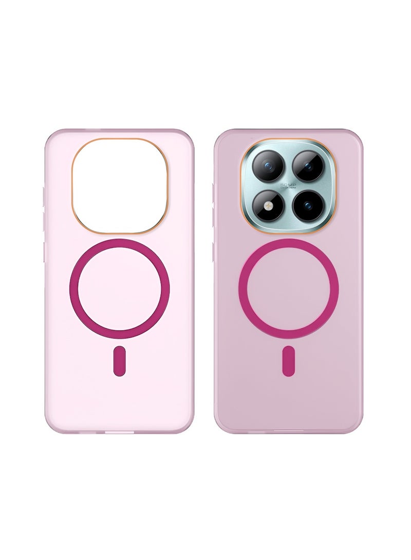 Wtech Xiaomi Redmi Note 15 Pro+ 5G 2025 Hybrid Translucent Magsafe with Magnetic Charging Raised Camera Lips Elegant Look Case Cover (MCMPMN) - Baby Pink - Image 2
