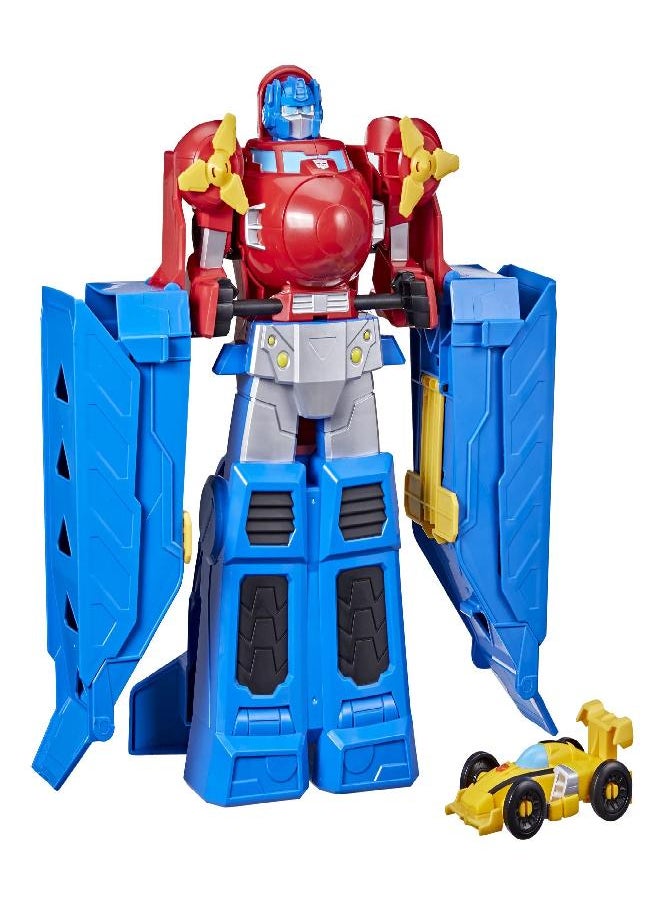 TRANSFORMERS Transformers Optimus Prime Jumbo Jet Wing Racer Playset with 4.5-inch Bumblebee Racecar Action Figure Converting Toys, Ages 3 and Up, 15-inch  - Image 4