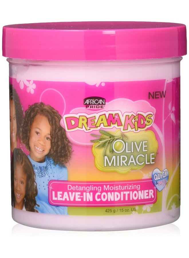 African Pride Dream Kids Olive Miracle Detangling Moisturizing Leavein Conditioner Contains Olive Oil Moisturizes & Nourishes Coils & Hair Curls 15 Oz  - Image 2