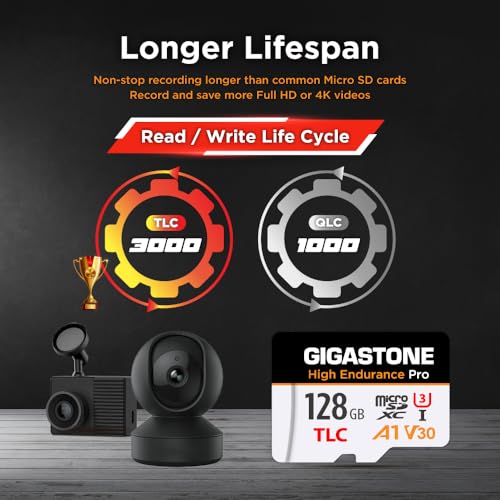 Gigastone 【5 Yrs Free Data Recovery】【Dash Cam】 GIGASTONE 128GB Micro SD Card, TLC High Endurance Pro, Speed Up to 100MB/s, Compatible with REDTIGER Rove VIOFO VANTRUE PRUVEEO ARIFAYZ, MicroSDXC UHS-I A1 V30 U3 - Image 3