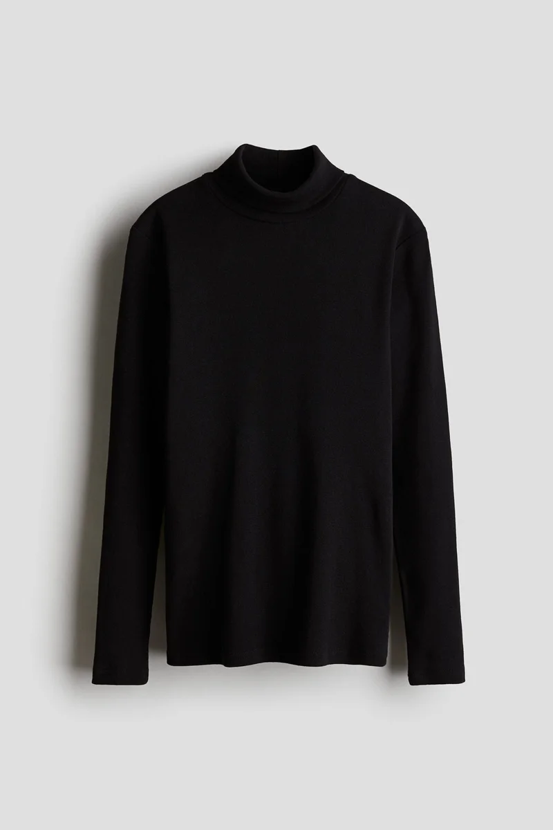 H&M Cotton Polo-Neck Top