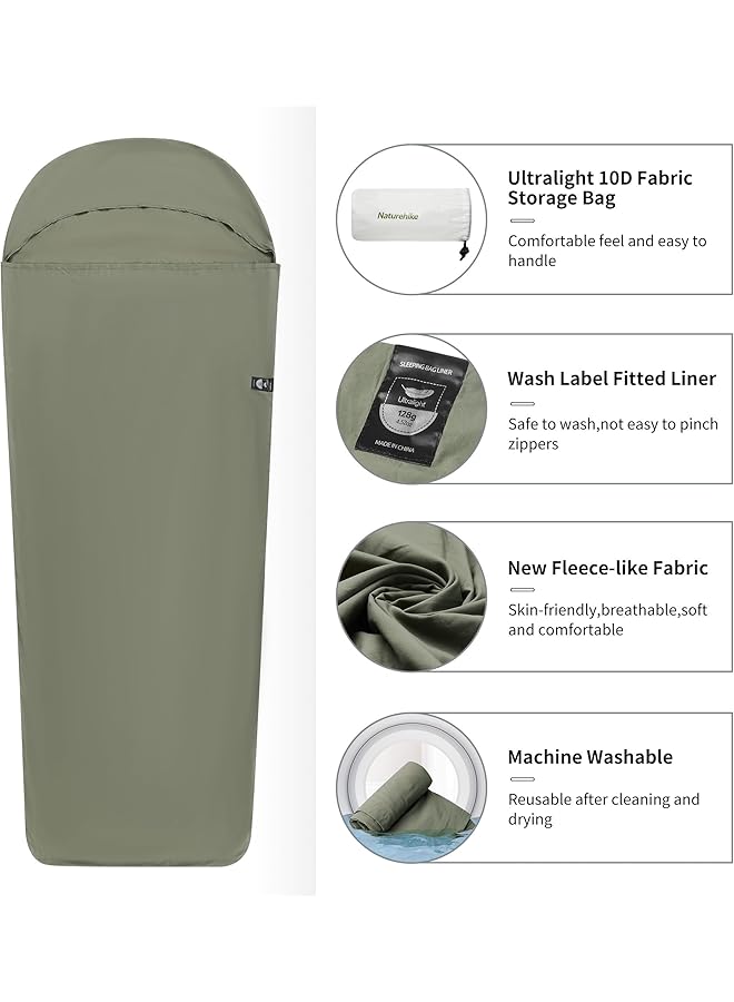 Naturehike Sleeping Bag Ultralight Sleeping Bag Liner Only 128 G Travel Blanket With Small Pack Size Inner Sleeping Bag For Backpacking Hostels Huts Camping - Image 3