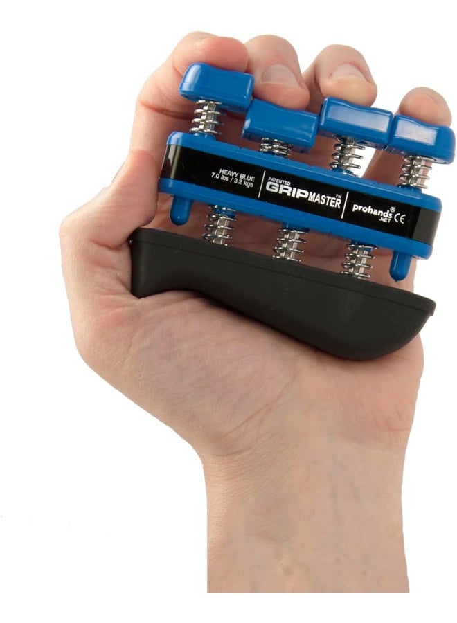 Prohands Gripmaster Rehab Hand Exerciser, Finger Exerciser (Hand Grip Strengthener), Spring-Loaded, Finger-Piston System, Added Palm Cushion, (7 lb Heavy Tension, Blue-Gripmaster Rehab) - Image 3