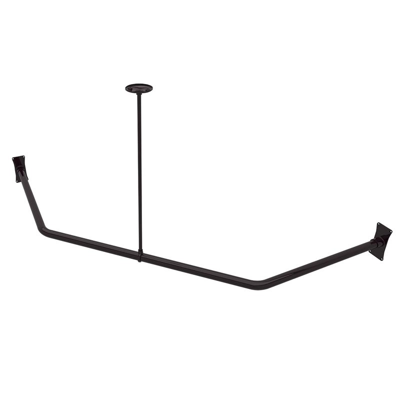 Naiture.com Live in Nature Naiture NeoAngle Shower Curtain Rod Aluminum with Ceiling Support 1812 X 26 X 1812 Oil Rubbed Bronze Finish