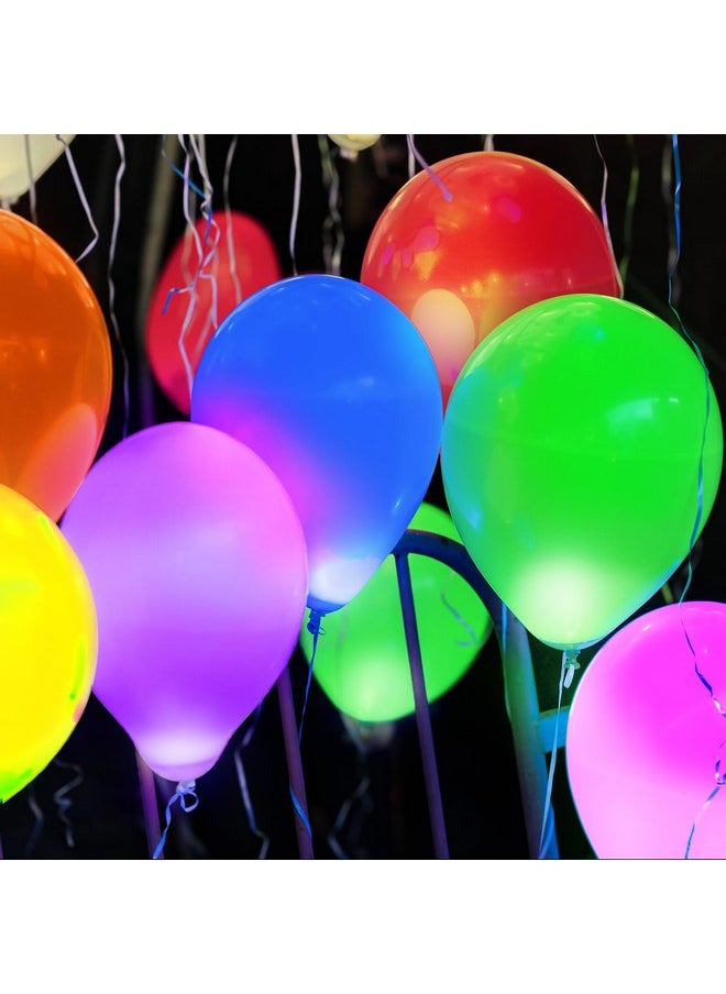 جيفت إكسبرس بالونات مضيئة LED مقاس 12 بوصة - 50 قطعة من بالونات اللاتكس متعددة الألوان و50 مصباح LED أبيض - 48 ساعة من الإضاءة الساطعة في الظلام، لوازم الحفلات وديكورات أعياد الميلاد والمناسبات الليلية  - Image 1