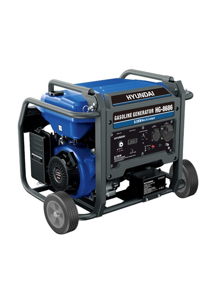 HYUNDAI Gasoline Generator Hyundai HG-8686 8.5KW 460cc Electric & Recoil Start Portable Power Generator 33L Fuel Tank Heavy-Duty Industrial Backup Generator - Image 1