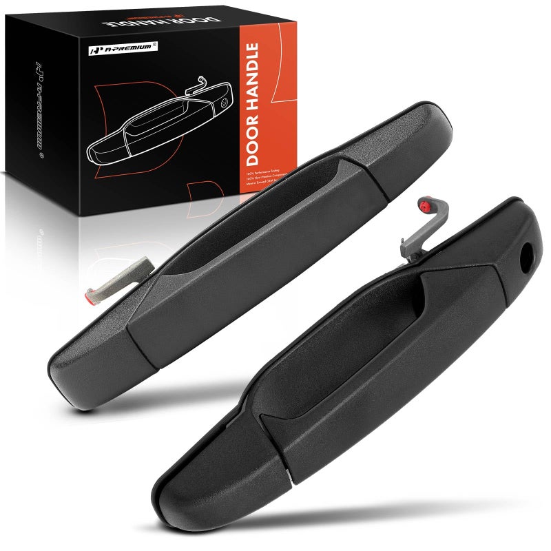 APremium Outside Exterior Door Handles Compatible with 2007 2008 2009 2010 2011 2012 2013 2014 Chevy Silverado 1500 Tahoe Suburban Avalanche GMC Sierra Yukon Textured Black 2PC Set Front Side
