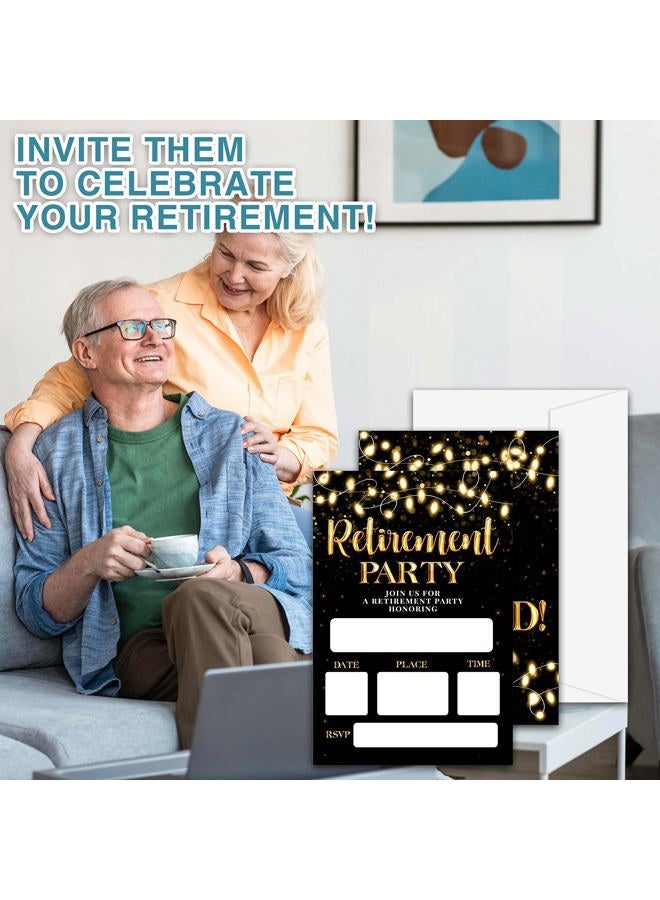 Disfuco Retirement Invitations for Retirement Party, Teacher Retirement Party, Retirement Party Invites - 25 Invitation Cards With 25 Envelopes (G02) - Image 4