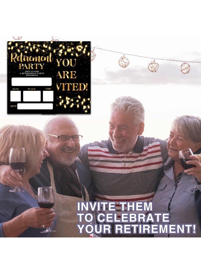 Disfuco Retirement Invitations for Retirement Party, Teacher Retirement Party, Retirement Party Invites - 25 Invitation Cards With 25 Envelopes (G02) - Image 5