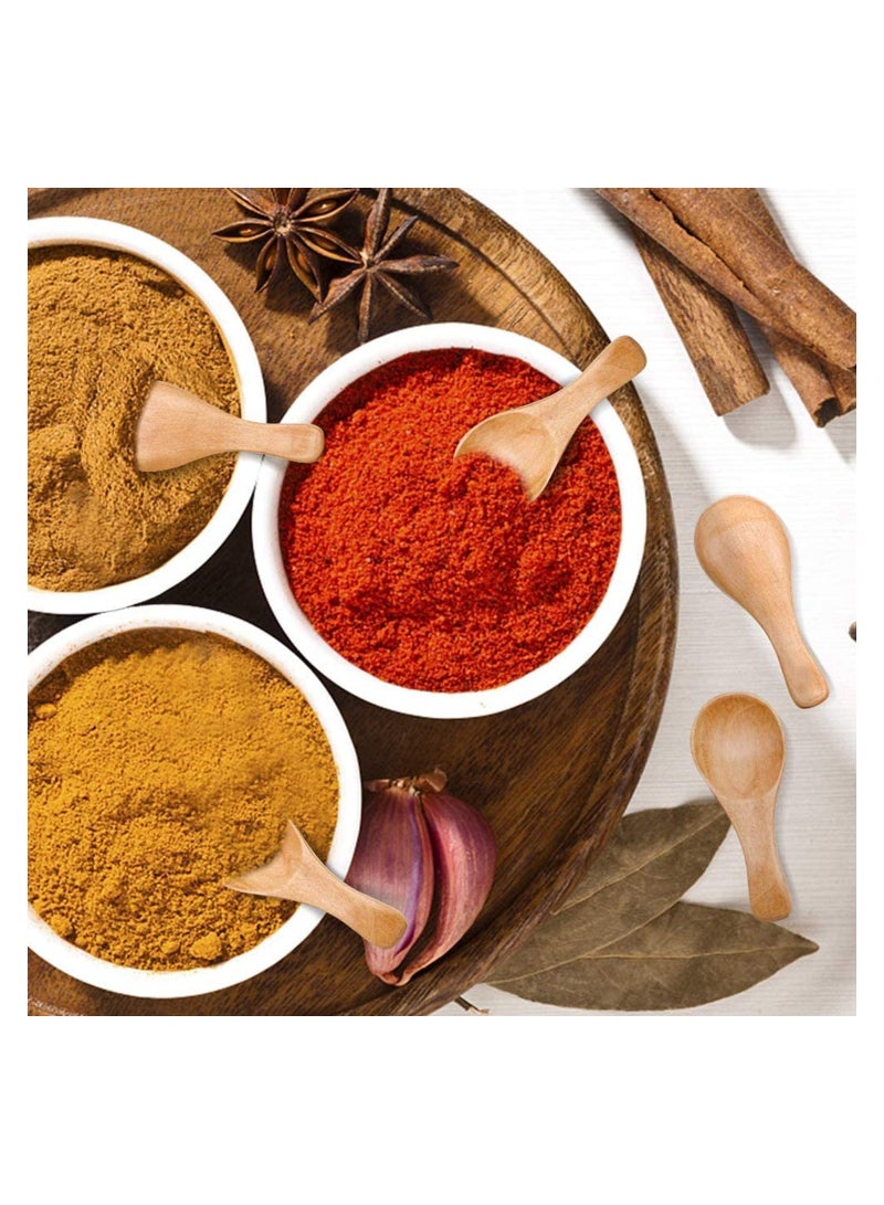 Small Wooden Teaspoon, Wooden Teaspoon Small Teaspoons Serving Wooden Utensils for Salt Spoon Honey Coffee Tea Sugar Salt, Mini Wooden Spoon for Daily Use Light Brown (10 Pieces 3 inches) - Image 2