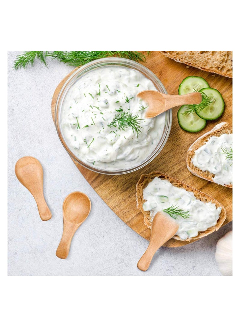 Small Wooden Teaspoon, Wooden Teaspoon Small Teaspoons Serving Wooden Utensils for Salt Spoon Honey Coffee Tea Sugar Salt, Mini Wooden Spoon for Daily Use Light Brown (10 Pieces 3 inches) - Image 3