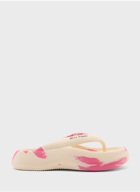 Marble Effect Toe Post Flipflop