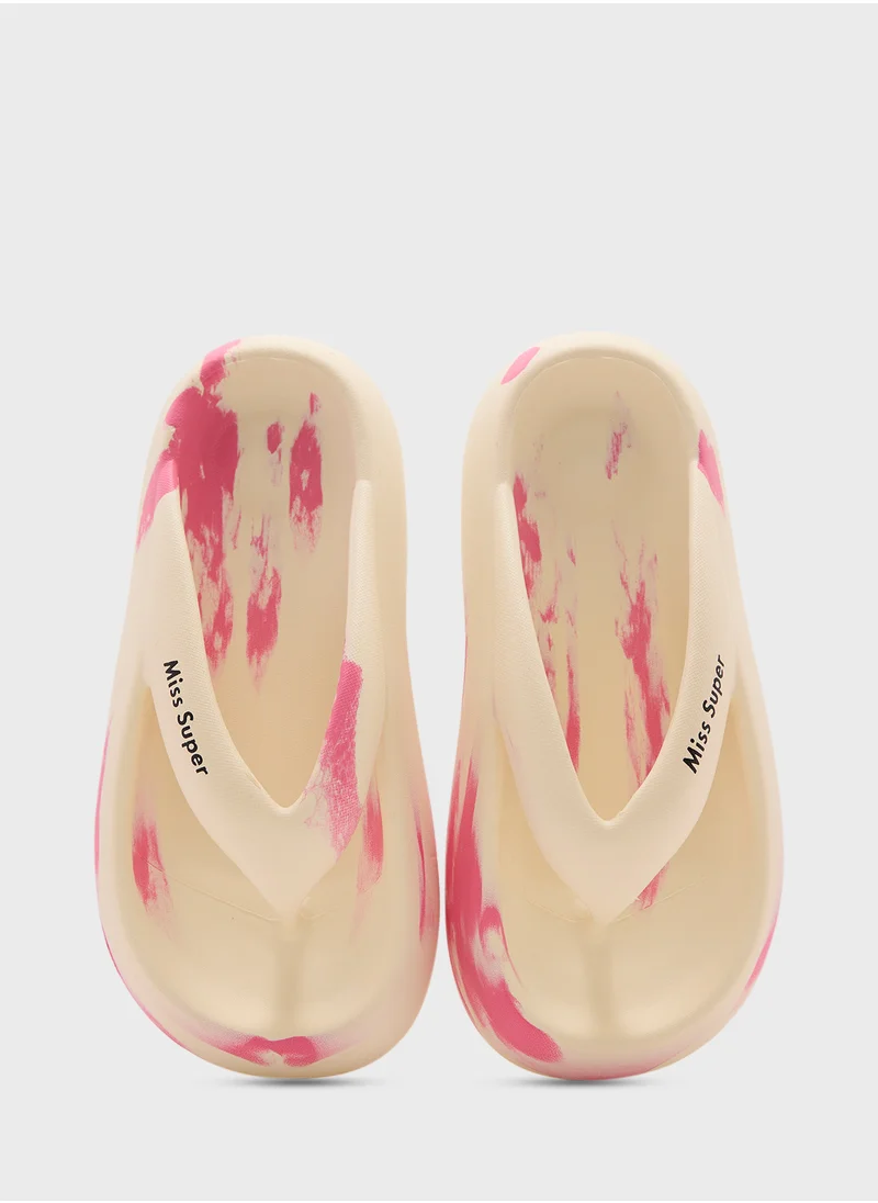 Ginger Marble Effect Toe Post Flipflop